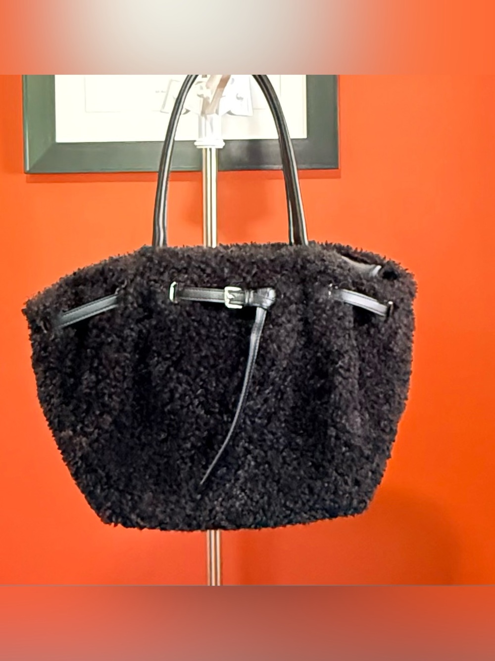Anthropologie Sherpa Belted Tote Bag